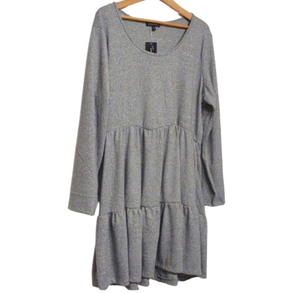 Cozy Gray Long Sleeve Soft Knit Dress Size 3XL NWT French Atmosphere - Picture 7 of 7
